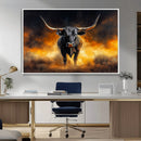 Longhorn Canvas Wall Art Canvas Print – Framed Bold Bull