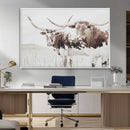 Longhorn Wall Art Canvas Print – Framed Western Cow Rustic