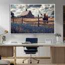 Texas Longhorn Wall Art Canvas Print – Framed Rustic Barn by MyGreatCanvas | Canvas Wall Art Prints | Photo Prints & Wall Decor