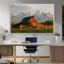 Rustic Barn Wall Art Canvas Print – Framed Grand Teton Park