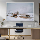 Bison Wildlife Wall Art Canvas Print – Framed Snowy Prairie