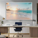 Beach Sunset Wall Art Canvas Print – Framed Ocean Waves