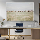Bison Herd Wall Art Canvas Print – Framed Western Bison