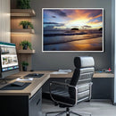 Beach Sunset Wall Art Canvas Print – Tropical Ocean Waves
