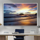 Beach Sunset Wall Art Canvas Print – Framed Ocean Waves Art by MyGreatCanvas | Canvas Wall Art Prints | Photo Prints & Wall Decor