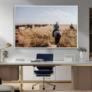 Western Wall Art Canvas Print – Framed Cowboy Cattle Drive by MyGreatCanvas | Canvas Wall Art Prints | Photo Prints & Wall Decor