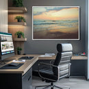 Sunset Seascape Wall Art Canvas Print – Framed Pastel Ocean