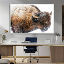 Snowy Buffalo Wall Art Canvas Print – Framed Rustic Lodge by MyGreatCanvas | Canvas Wall Art Prints | Photo Prints & Wall Decor