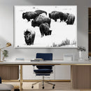 Buffalo Herd Wall Art Canvas Print – Framed Black and White by MyGreatCanvas | Canvas Wall Art Prints | Photo Prints & Wall Decor