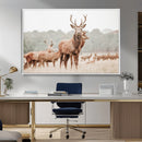 Rustic Nature Wall Art Canvas Print – Stag Woodland Framed