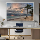 Tropical Storm Wall Art Canvas Print – Framed Moody Beach