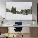 Frosty Pines Wall Art Canvas Print – Framed Silent Snowfall