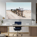 Desert Mailboxes Canvas Print – Framed Minimal Western