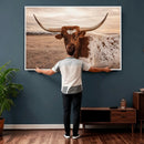 Texas Longhorn Cow Canvas Wall Art, Majestic Bull and Rustic by MyGreatCanvas | Canvas Wall Art Prints | Photo Prints & Wall Decor