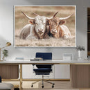 Couple Highland Cows Wall Art Canvas Print – Peaceful Meadow by MyGreatCanvas | Canvas Wall Art Prints | Photo Prints & Wall Decor