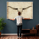 Longhorn Skull Wall Art Canvas Print – Rustic Western by MyGreatCanvas | Canvas Wall Art Prints | Photo Prints & Wall Decor