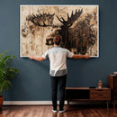 Moose Canvas Wall Art — Rustic Wildlife Painting Print | by MyGreatCanvas | Canvas Wall Art Prints | Photo Prints & Wall Decor