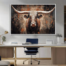 Rustic Longhorn Bull Wall Art Canvas Print – Vintage Western by MyGreatCanvas | Canvas Wall Art Prints | Photo Prints & Wall Decor