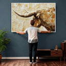 Rustic Longhorn Bull Wall Art Canvas Print – Vintage Western by MyGreatCanvas | Canvas Wall Art Prints | Photo Prints & Wall Decor