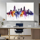 Atlanta Skyline Wall Art Canvas Print – Framed Colorful