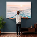 Sunset Surfing Wall Art Canvas Print, Ocean Wave Surfer with by MyGreatCanvas | Canvas Wall Art Prints | Photo Prints & Wall Decor