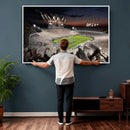Penn State Stadium Wall Art – White Out Football Game Canvas