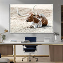 Majestic Longhorn Wall Art Canvas Print – Resting on Sunlit by MyGreatCanvas | Canvas Wall Art Prints | Photo Prints & Wall Decor