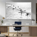 Black White Surfing Wall Art Canvas Print – Framed Artistic by MyGreatCanvas | Canvas Wall Art Prints | Photo Prints & Wall Decor
