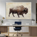 Snow-dusted bison silhouette textured vintage style rugged by MyGreatCanvas | Canvas Wall Art Prints | Photo Prints & Wall Decor