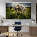 Grazing Cattle Herd Pasture Green Field Livestock Natural by MyGreatCanvas | Canvas Wall Art Prints | Photo Prints & Wall Decor