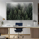 Dense Evergreen Forest Misty Morning Fog Pine Trees Woodland by MyGreatCanvas | Canvas Wall Art Prints | Photo Prints & Wall Decor