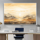 Sepia Color Abstract Mountain Wall Art Canvas Print