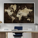 World Map Wall Art Canvas Print – Framed Travel Map Wall Art