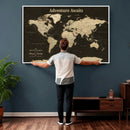 Personalized Push Pin World Map Canvas Print – Custom Travel by MyGreatCanvas | Canvas Wall Art Prints | Photo Prints & Wall Decor