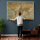 Customize Push Pin Vintage World Map Wall Art Canvas Print – by MyGreatCanvas | Canvas Wall Art Prints | Photo Prints & Wall Decor