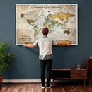 Personalized World Map Wall Art Canvas Print – Custom Push by MyGreatCanvas | Canvas Wall Art Prints | Photo Prints & Wall Decor
