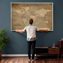 Personalized World Map Wall Art – Custom Framed Push Pin by MyGreatCanvas | Canvas Wall Art Prints | Photo Prints & Wall Decor