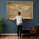 Personalized World Map Wall Art – Custom Framed Push Pin