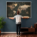 Custom Push Pin World Map Wall Art – Personalized Travel
