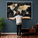 Personalized World Map Wall Art – Custom Framed Push Pin