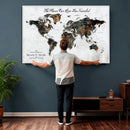Personalized Push Pin World Map Canvas Print – Custom