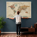 Personalized Push Pin World Map Canvas – Custom Framed by MyGreatCanvas | Canvas Wall Art Prints | Photo Prints & Wall Decor