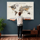 Personalized Travel Tracker Map with Pins Framed Large for by MyGreatCanvas | Canvas Wall Art Prints | Photo Prints & Wall Decor