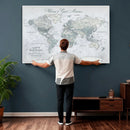 Personalized Antique World Map Canvas Print – Custom Push