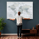 Personalized Antique World Map Canvas Print – Custom Push