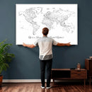 Framed World Map Canvas – Custom Push Pin Travel Tracker – by MyGreatCanvas | Canvas Wall Art Prints | Photo Prints & Wall Decor
