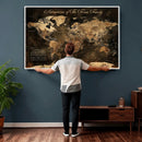 Personalized Family World Map Canvas – Custom Framed Push by MyGreatCanvas | Canvas Wall Art Prints | Photo Prints & Wall Decor