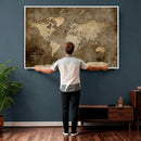 Personalized Push Pin World Map Canvas Print – Custom Framed