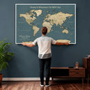 Personalized Push Pin World Map Canvas – Custom Framed