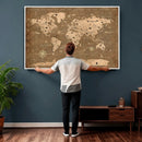 Custom Push Pin World Map Wall Art Canvas Print – Personalized Travel Tracker with Pins Framed Large for Home and Office Decor by MyGreatCanvas | Canvas Wall Art Prints | Photo Prints & Wall Decor
